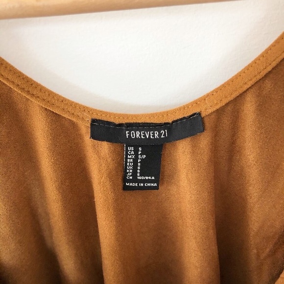 5/$40 Brown tie front Bodysuit - Picture 3 of 4